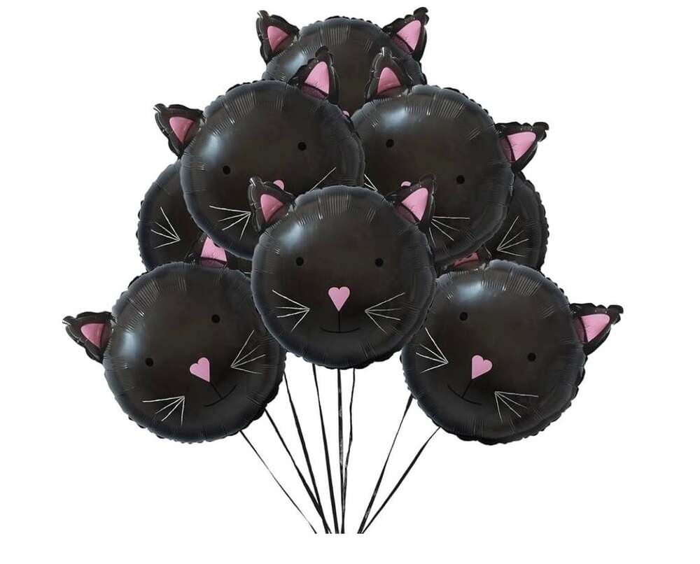 Cheerland Black Cat Balloons Party Supplies 8Pcs
